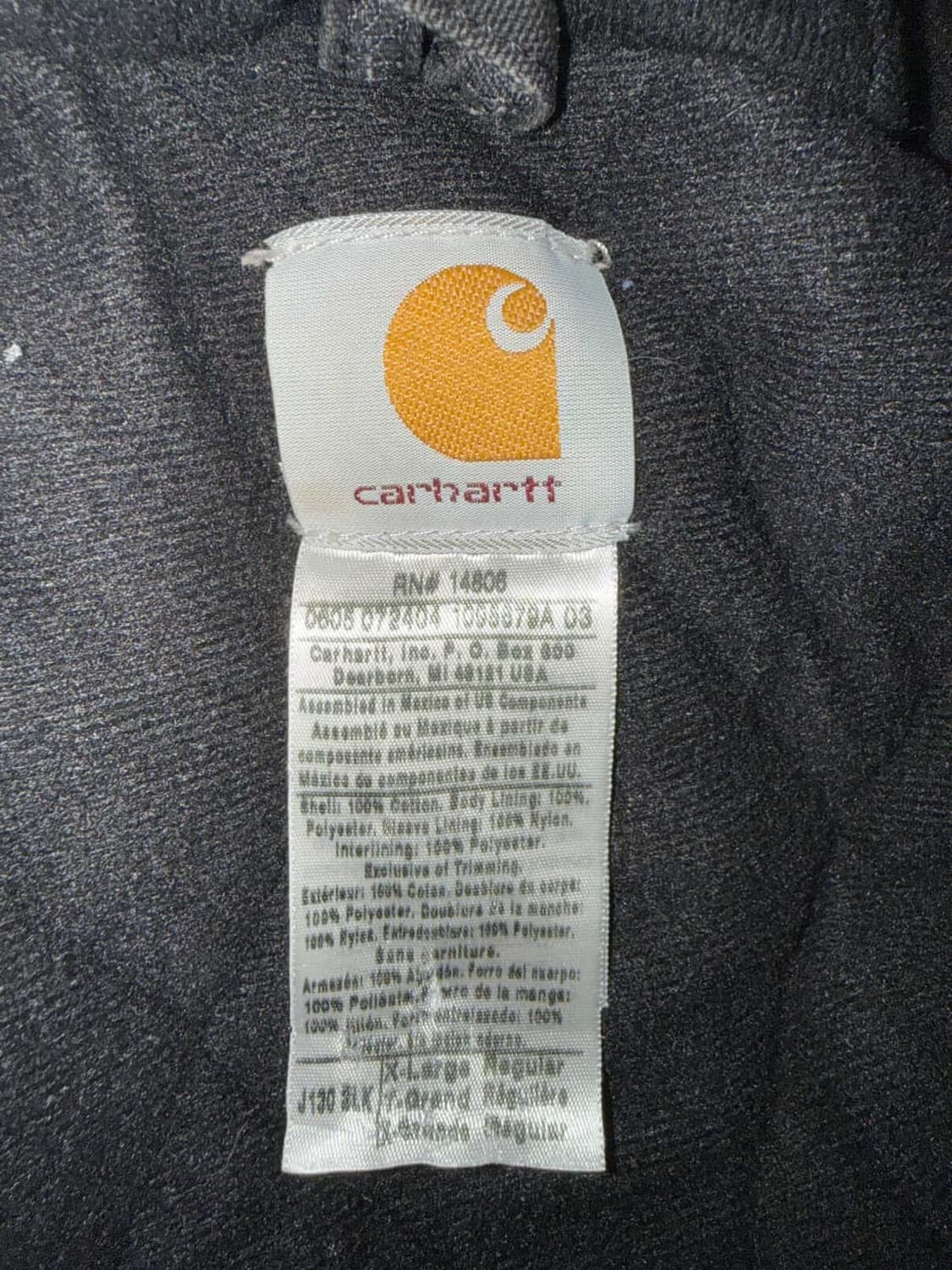 빈티지 칼하트 더 엑티브 후드자켓 j130 검정 XL 상품이미지4