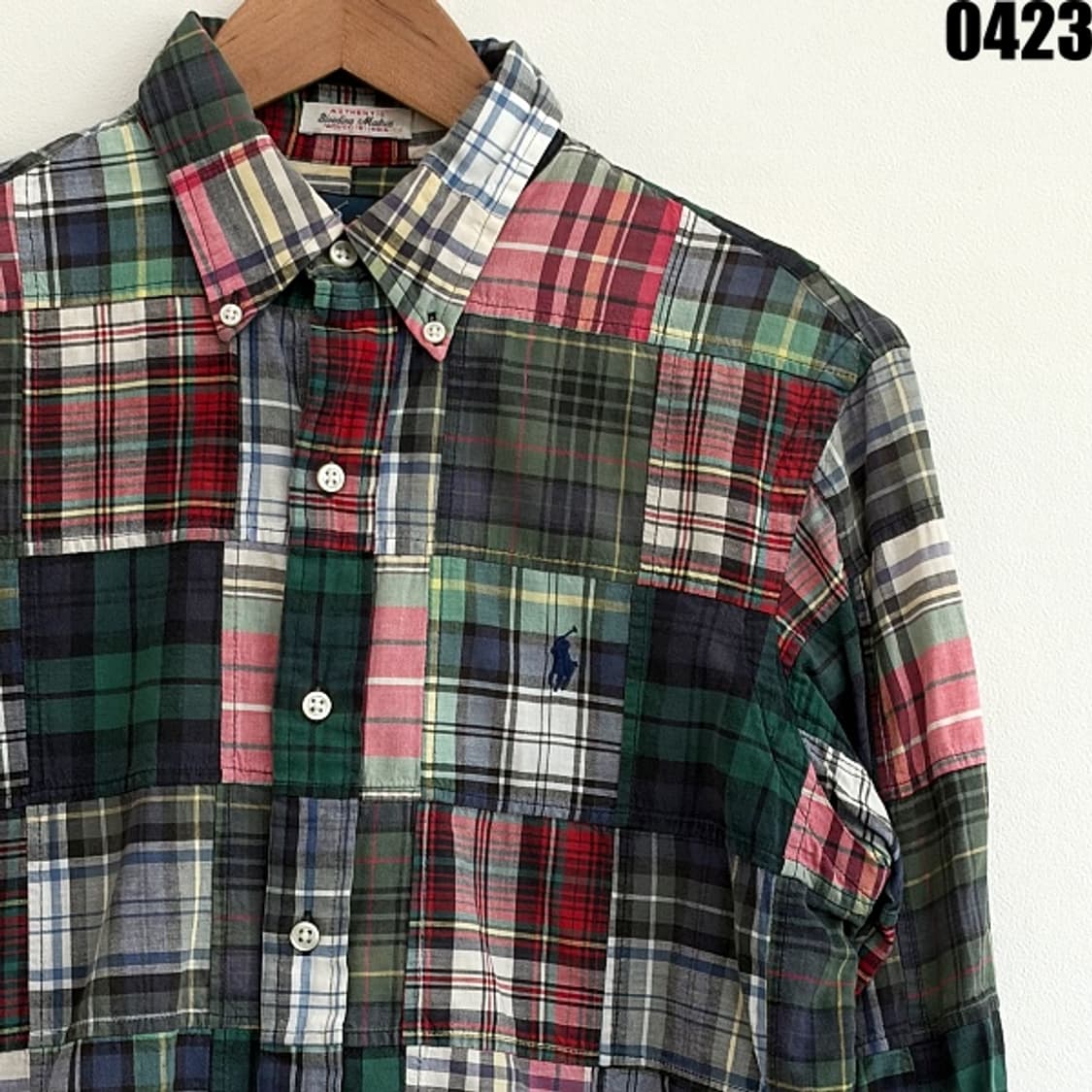 폴로 랄프로렌 블리딩 마드라스 패치워크 셔츠 S 0423 상품이미지2