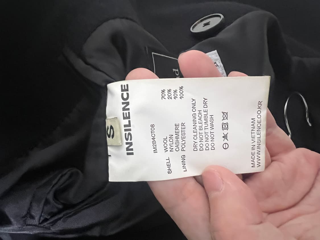 인사일런스 사이드디테일 코트 S사이즈 상품이미지2