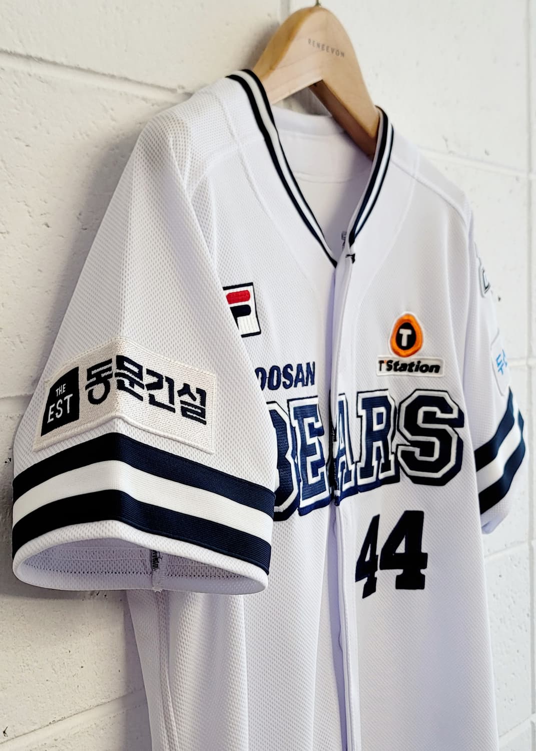 위팬(휠라패치) 두산베어스 홈 유니폼 No.44 홍성호 마킹(풀패치) 상품이미지5