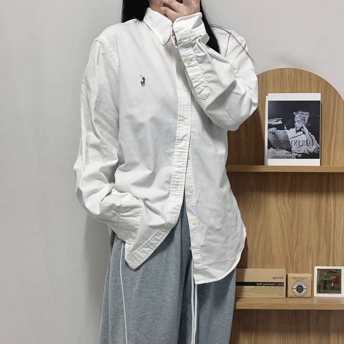 [정품] 폴로 화이트 / 멀티포니 솔리드 셔츠 [ L ] 상품이미지3