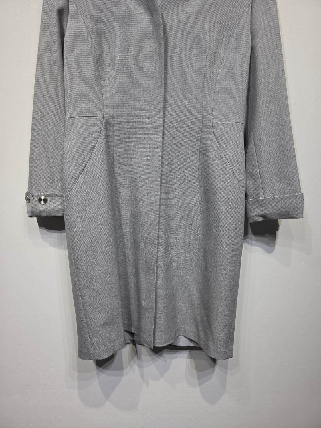 LINE 라인 멜란지 그레이 V넥 원피스 상품이미지4