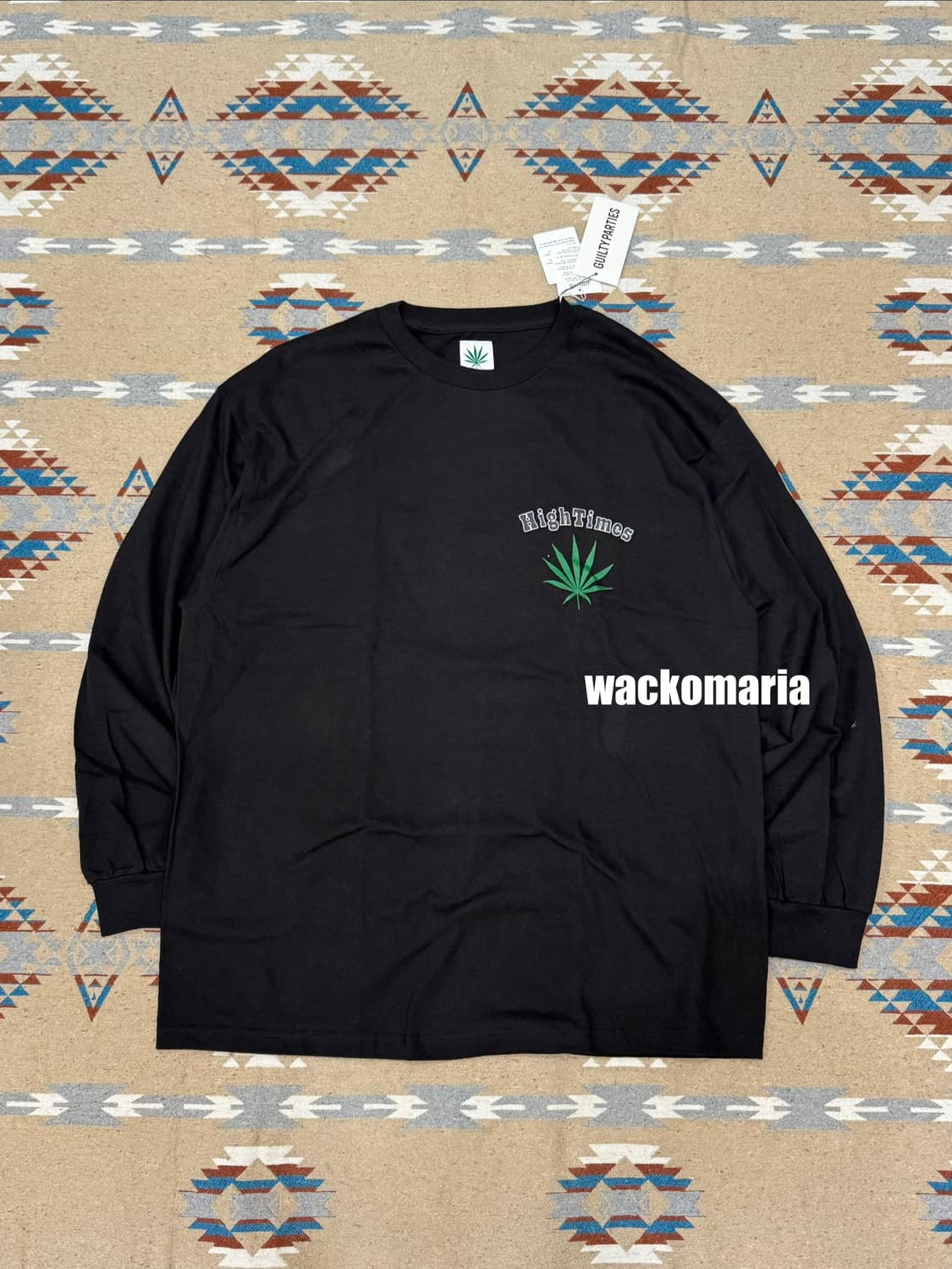 [XL] 와코마리아 x 하이타임즈 헤비웨잇 롱슬리브 블랙 상품이미지1