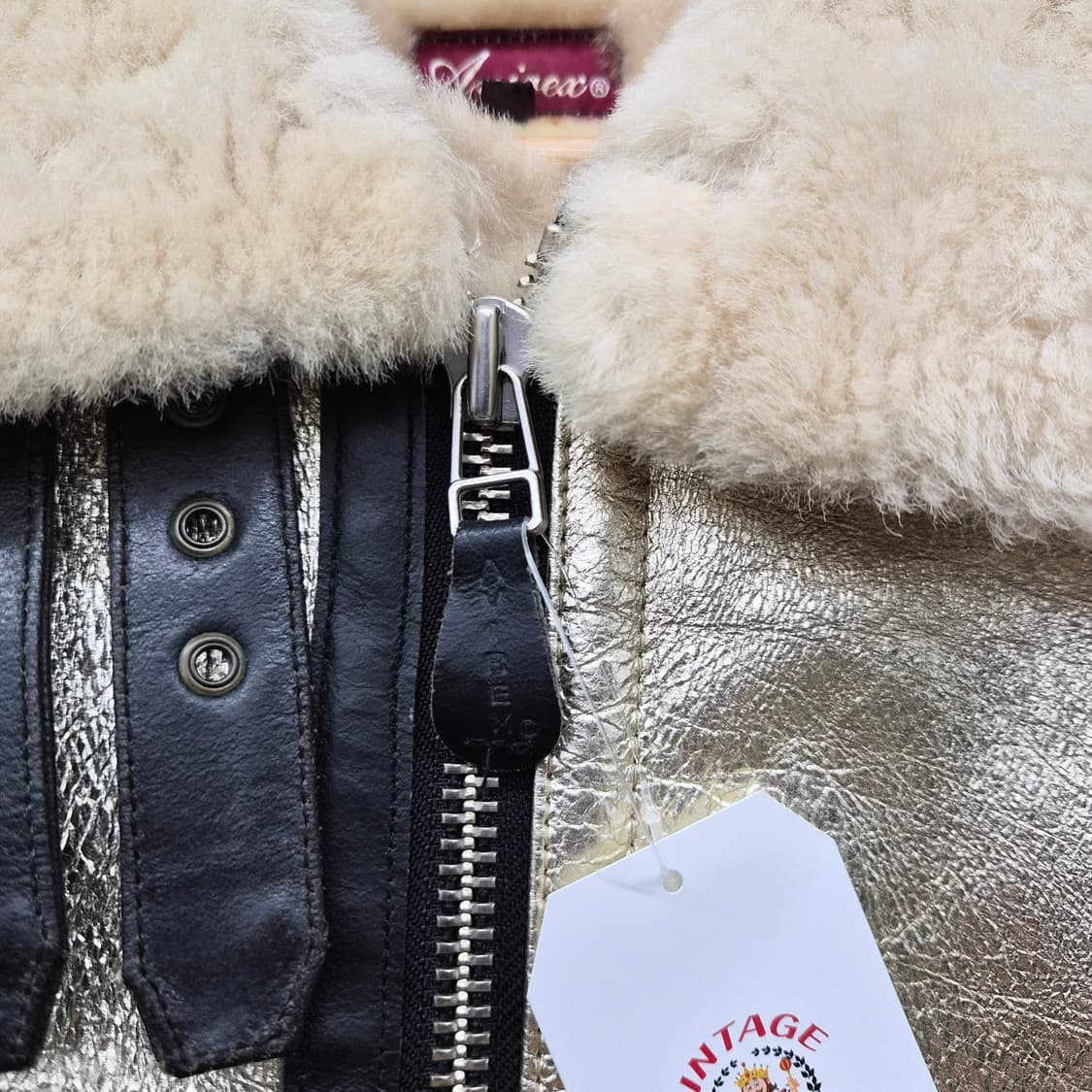 아비렉스 골드 무스탕 자켓 남성 M 상품이미지3