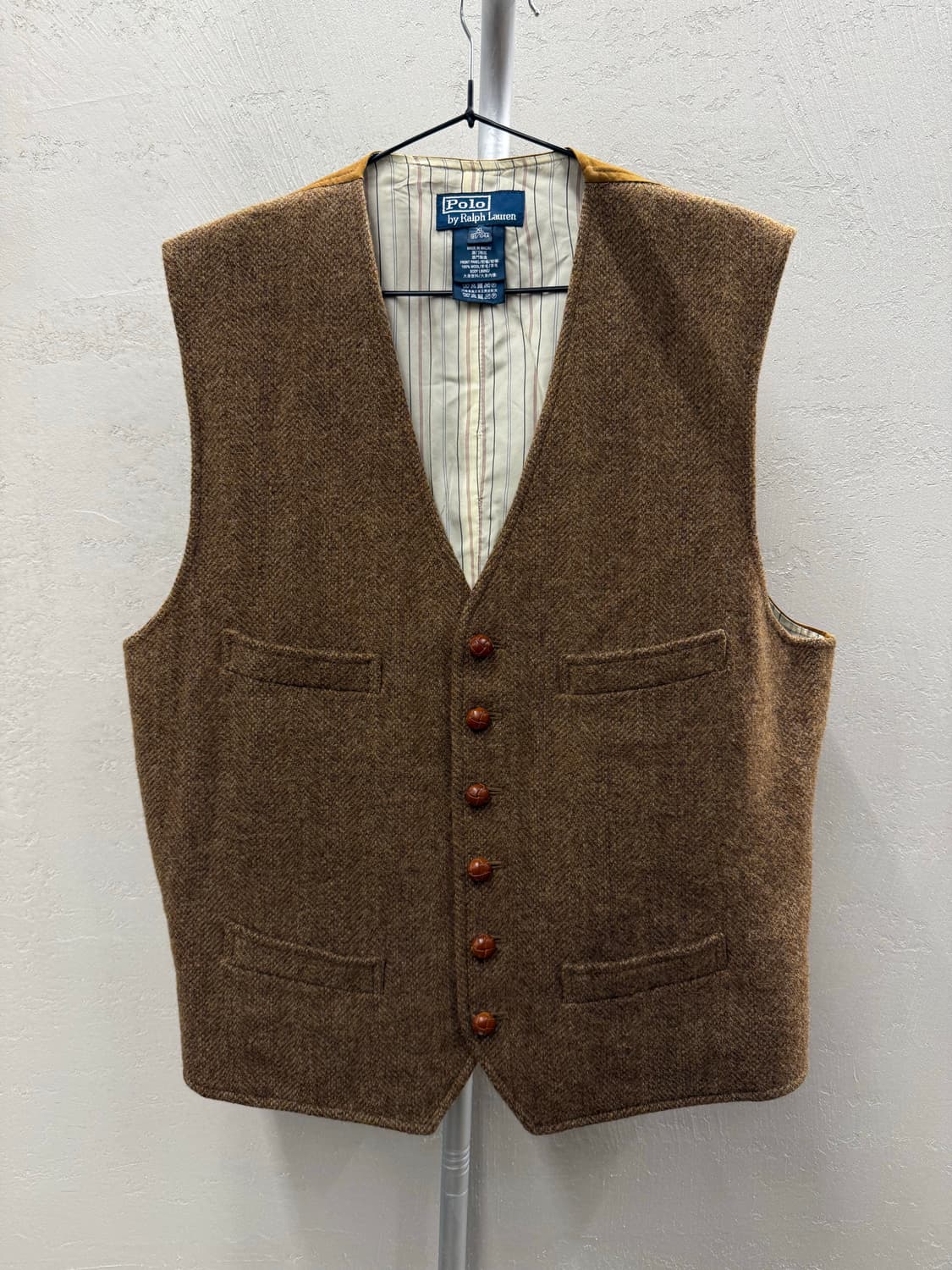 Polo RalphLauren 헤링본 울 베스트 XL 상품이미지2