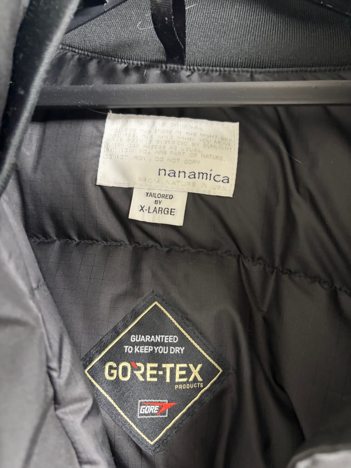 나나미카 블랙 색상 고어텍스 숏 다운 XL 사이즈 상품이미지2