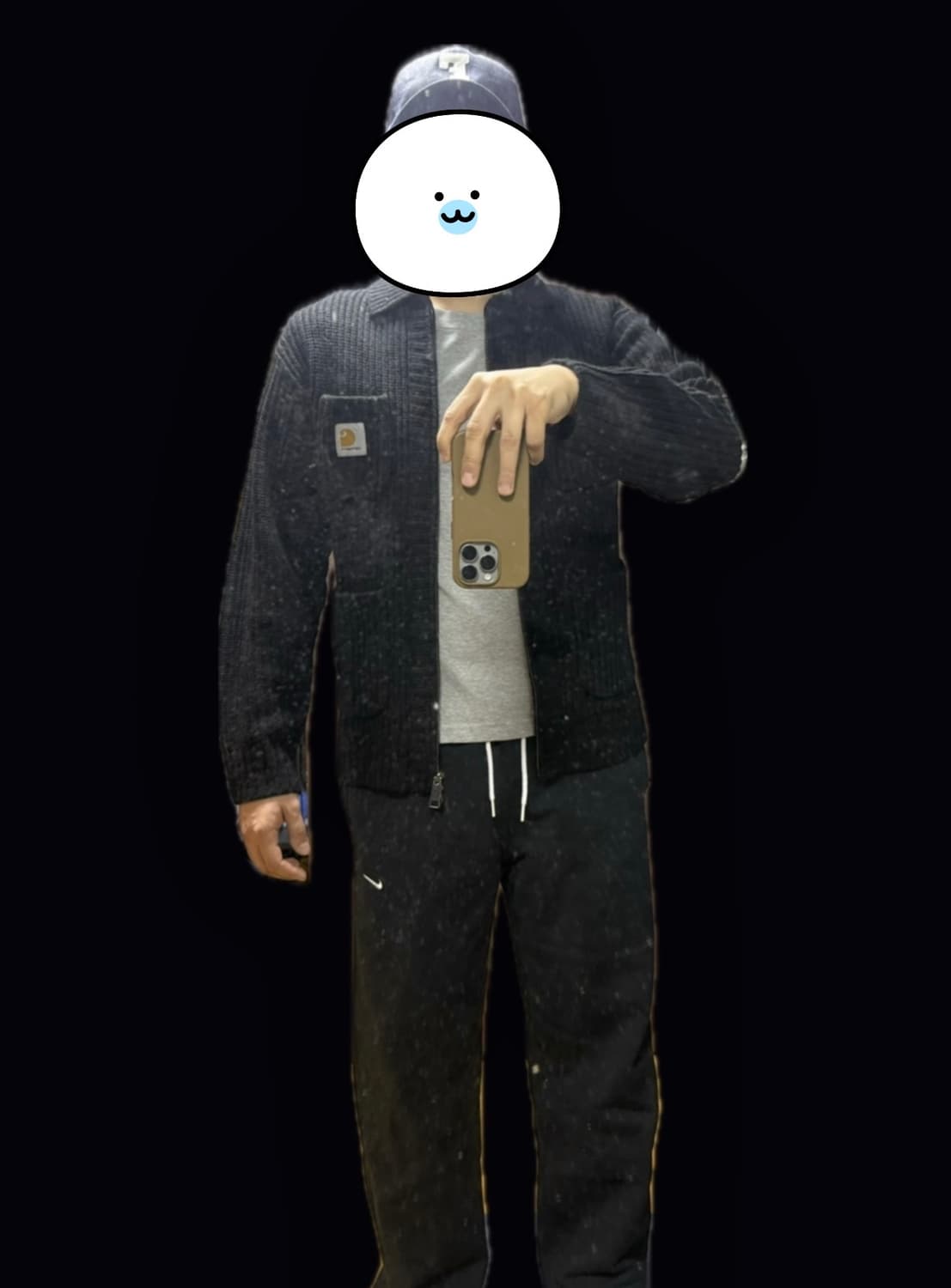 칼하트 사카이 콜라보 맛 니트 가디건 블랙 100 상품이미지5