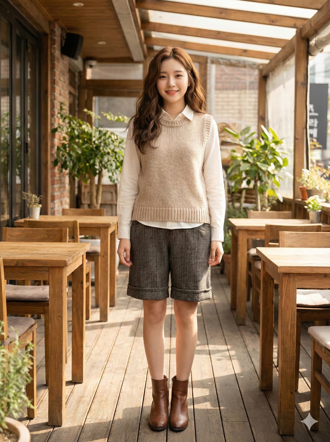 막스앤코 MAX&Co. 여자 체크 하프 팬츠 상품이미지1