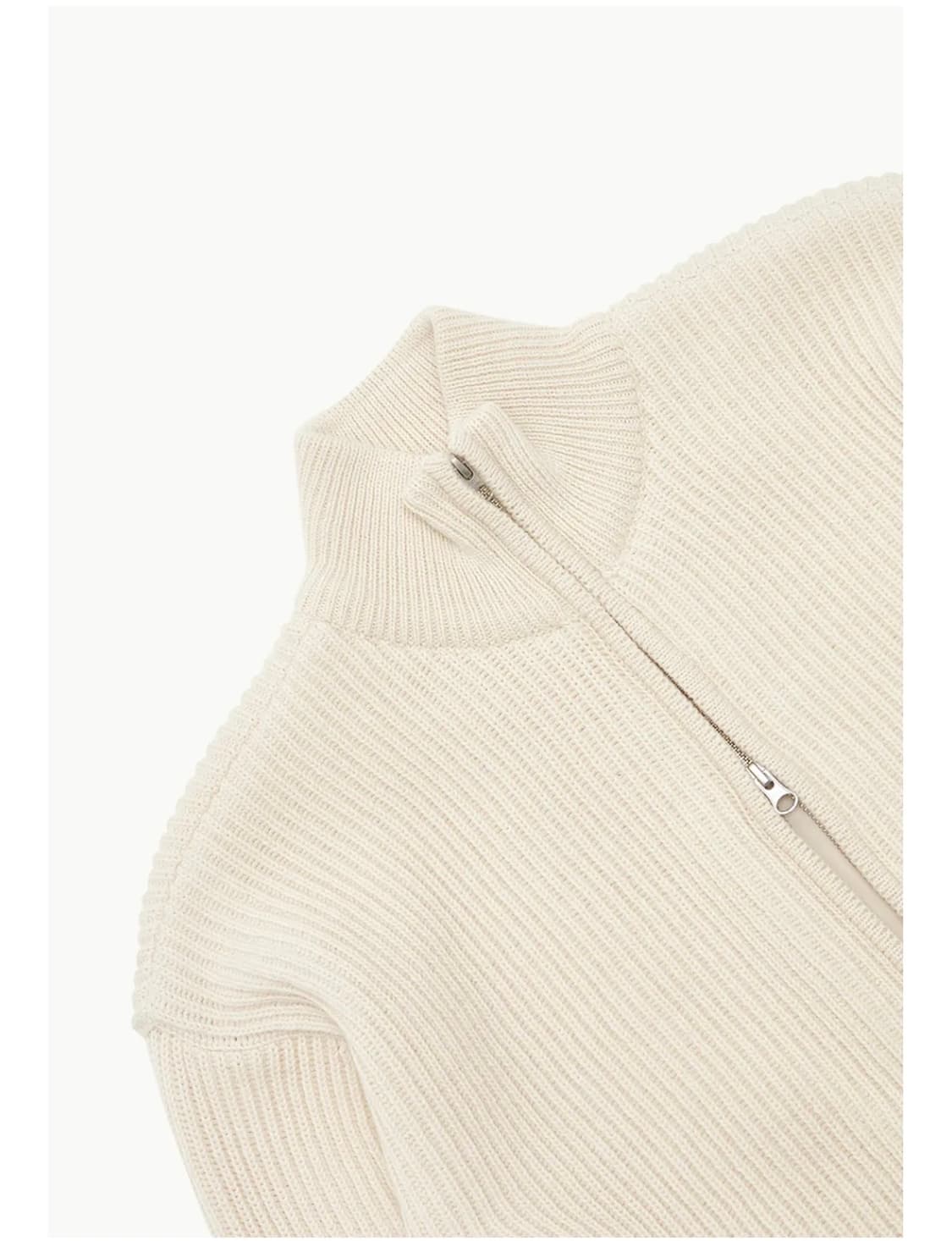 아모멘토 니트집업 L (FULL NEEDLE BLOUSON ECRU) 상품이미지2