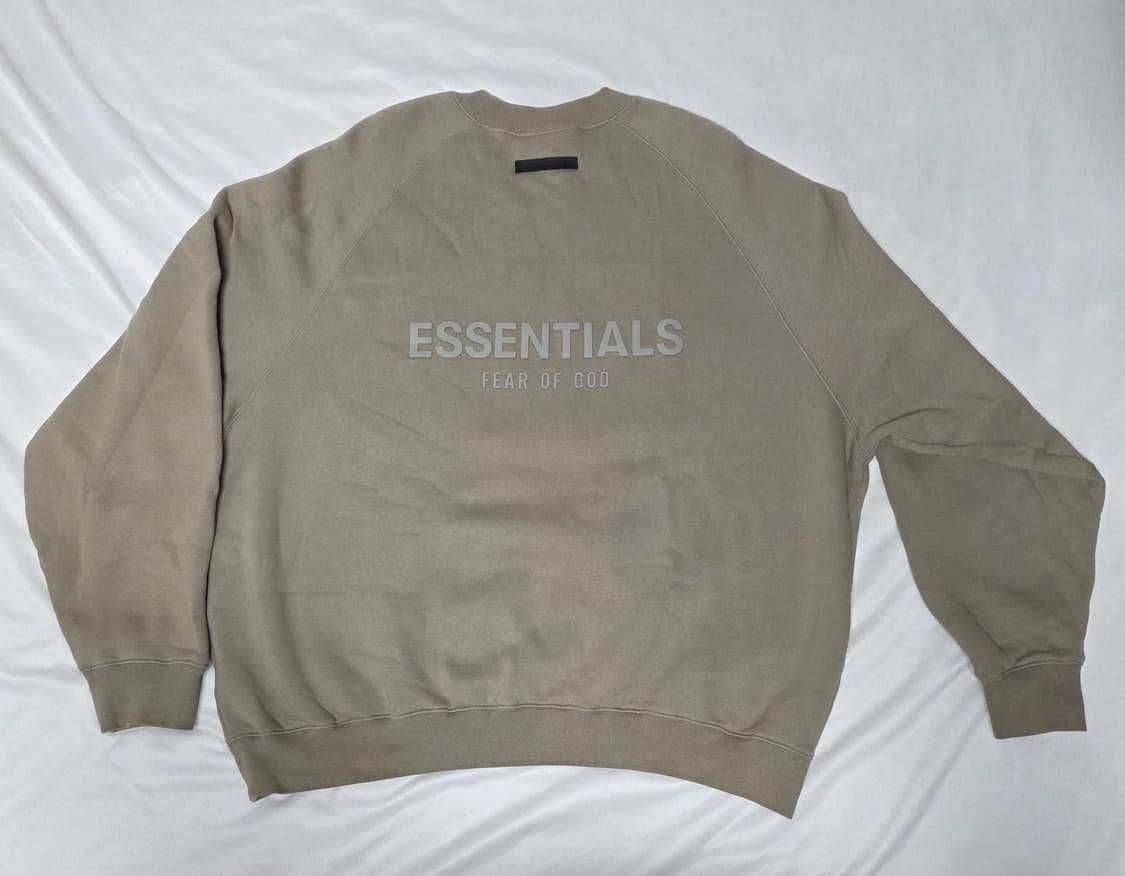 에센셜 피어오브갓 피오갓 올리브 기모 맨투맨 XL 가단 76cm 상품이미지1