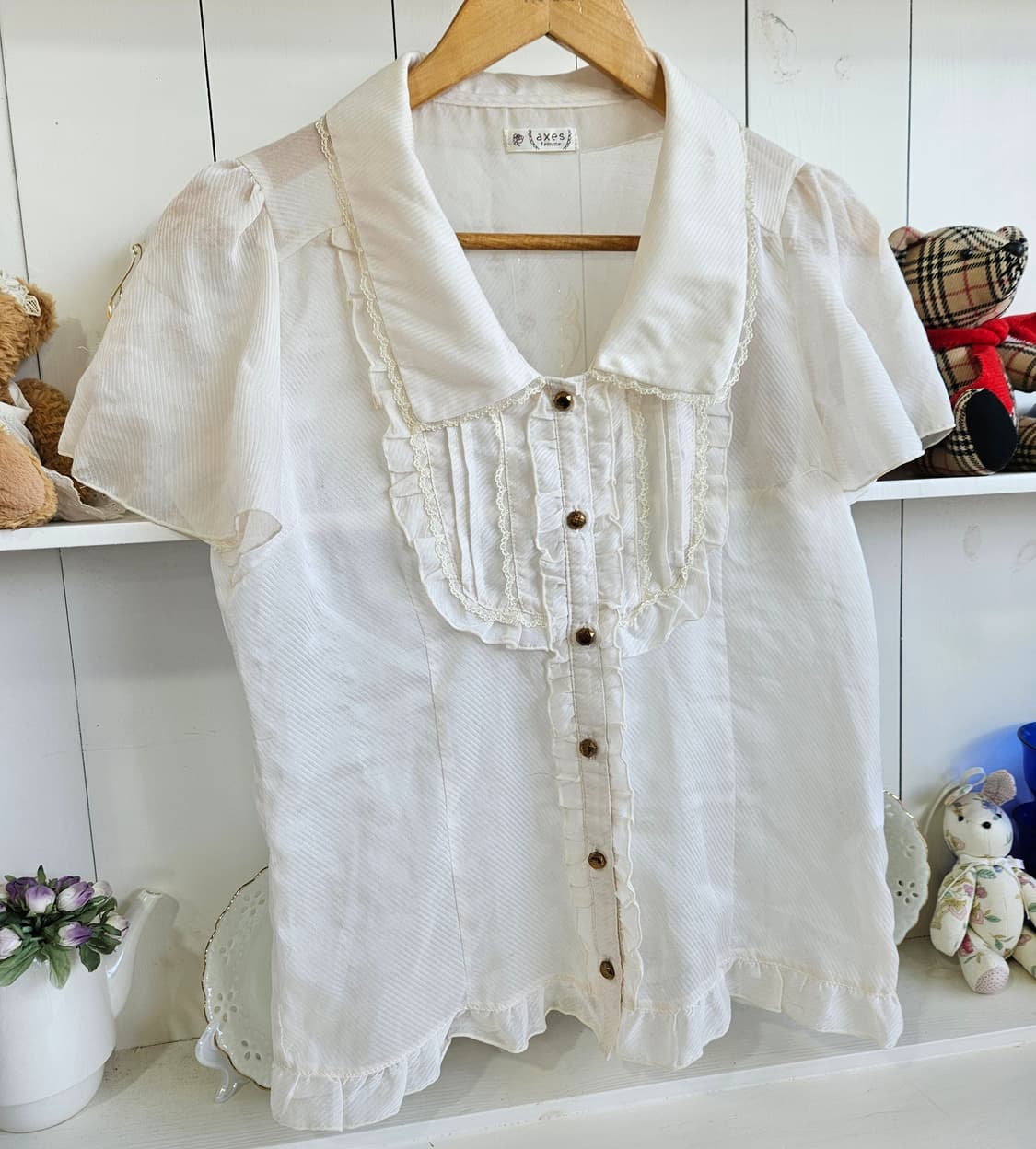 axes femme 프릴 카라 블라우스 상품이미지2