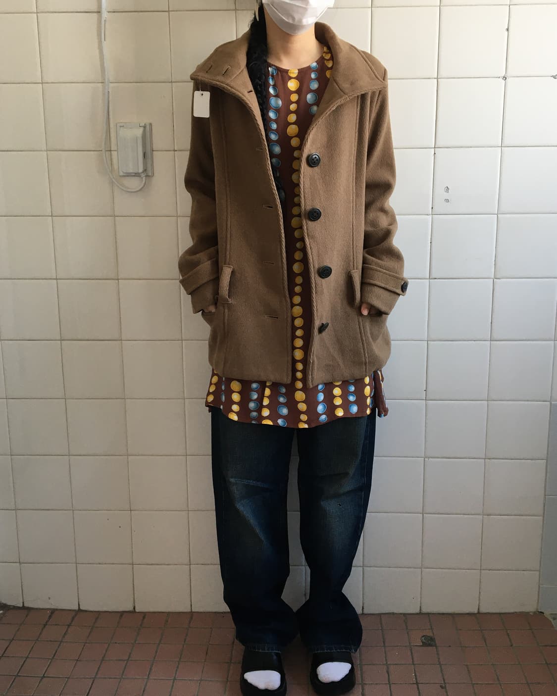 Belted high neck woolen coat 상품이미지6