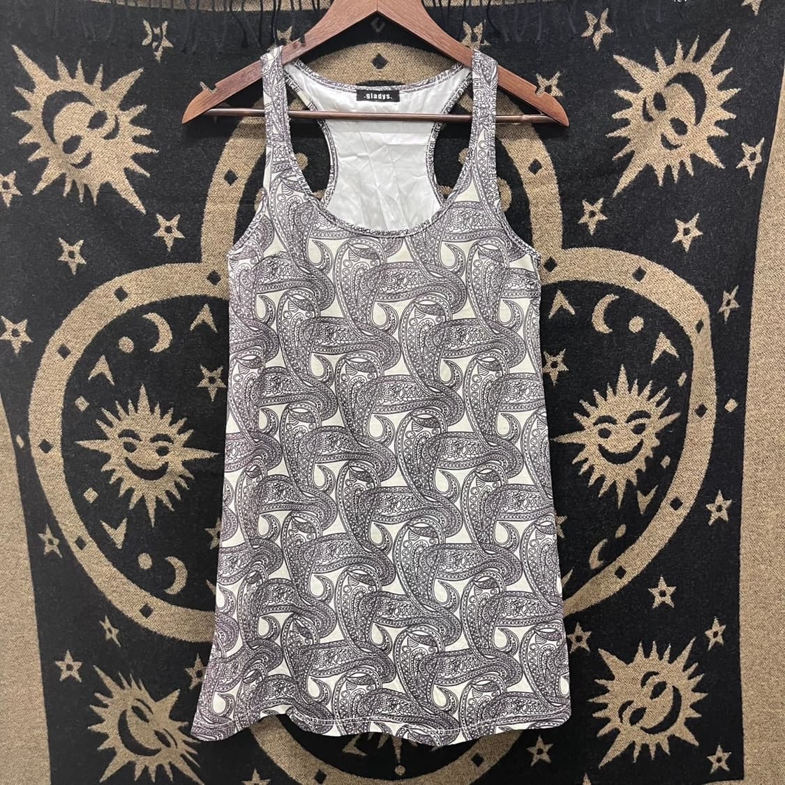 빈티지 보헤미안 펑크 에스닉패턴 슬리브리스 슬립 롱나시　K0009 상품이미지3