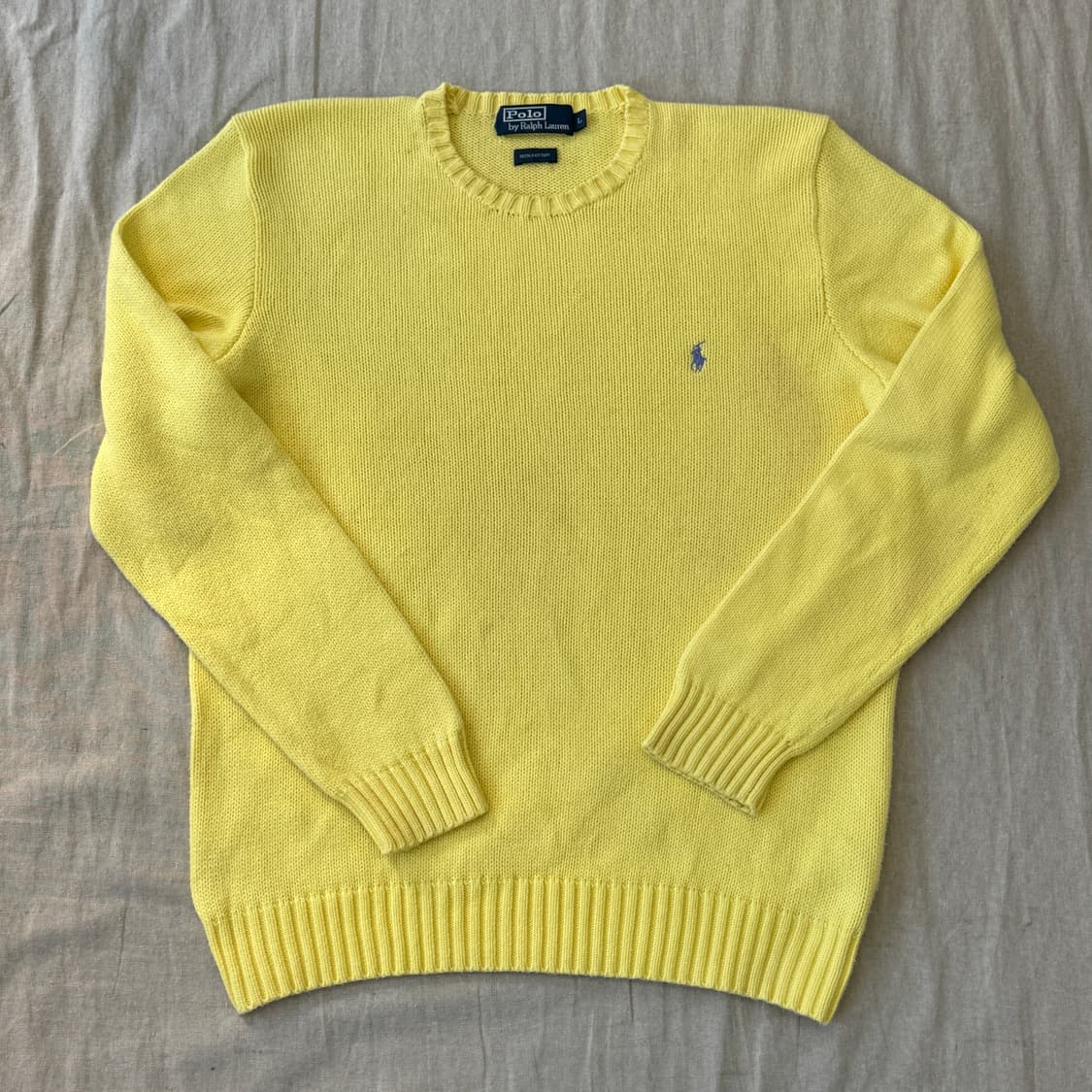폴로랄프로렌 빈티지 노란색 코튼 니트 L 상품이미지1