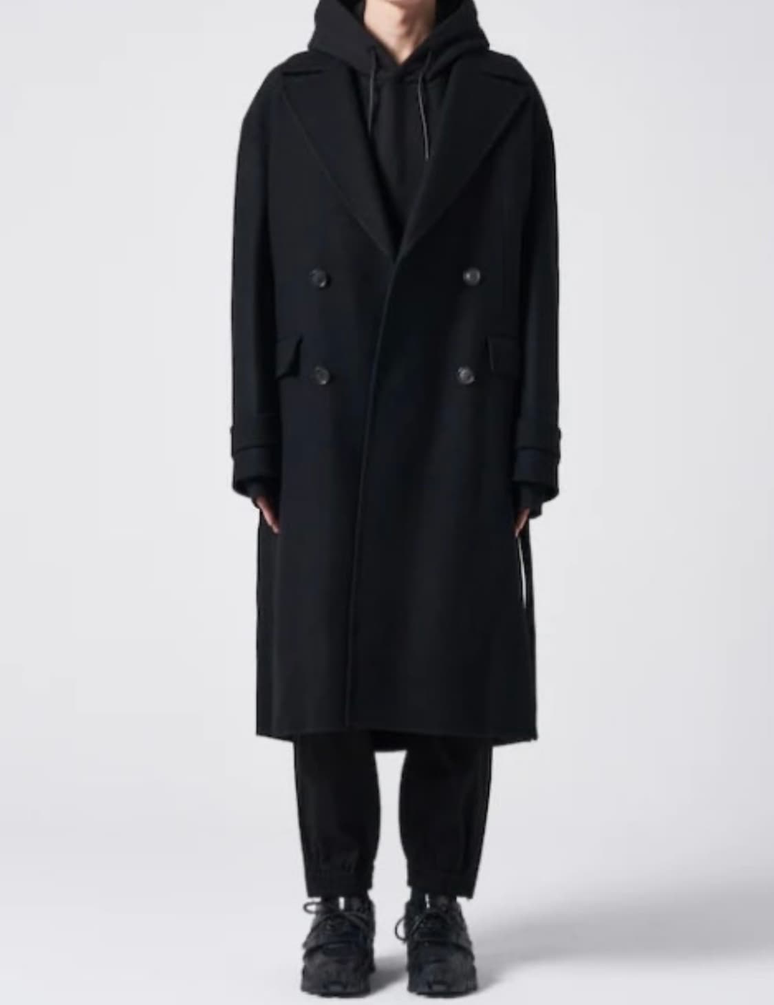 준지 멕시 코트 블랙 48사이즈 상품이미지2