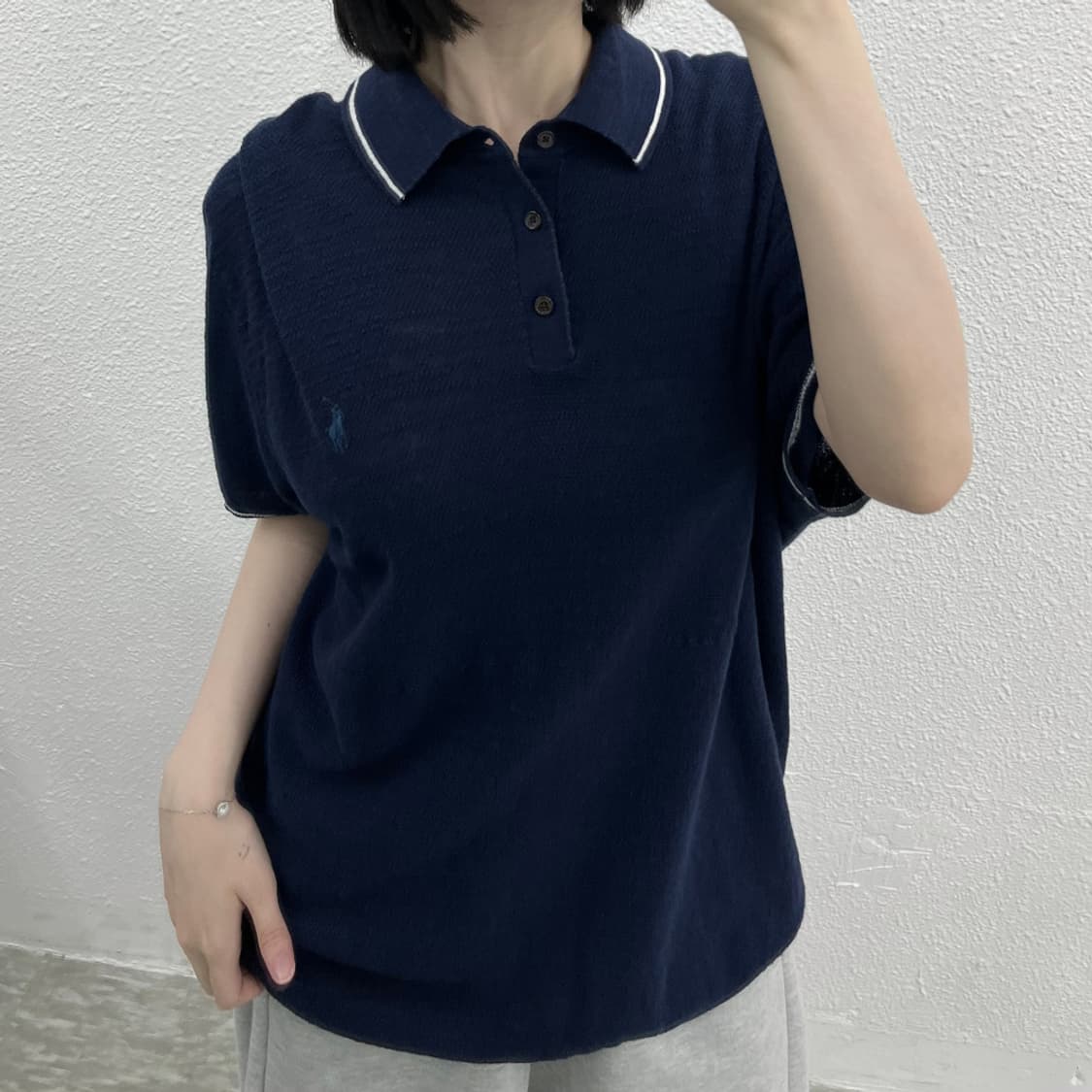 폴로 랄프로렌 네이비포니 니트반팔 L 상품이미지5