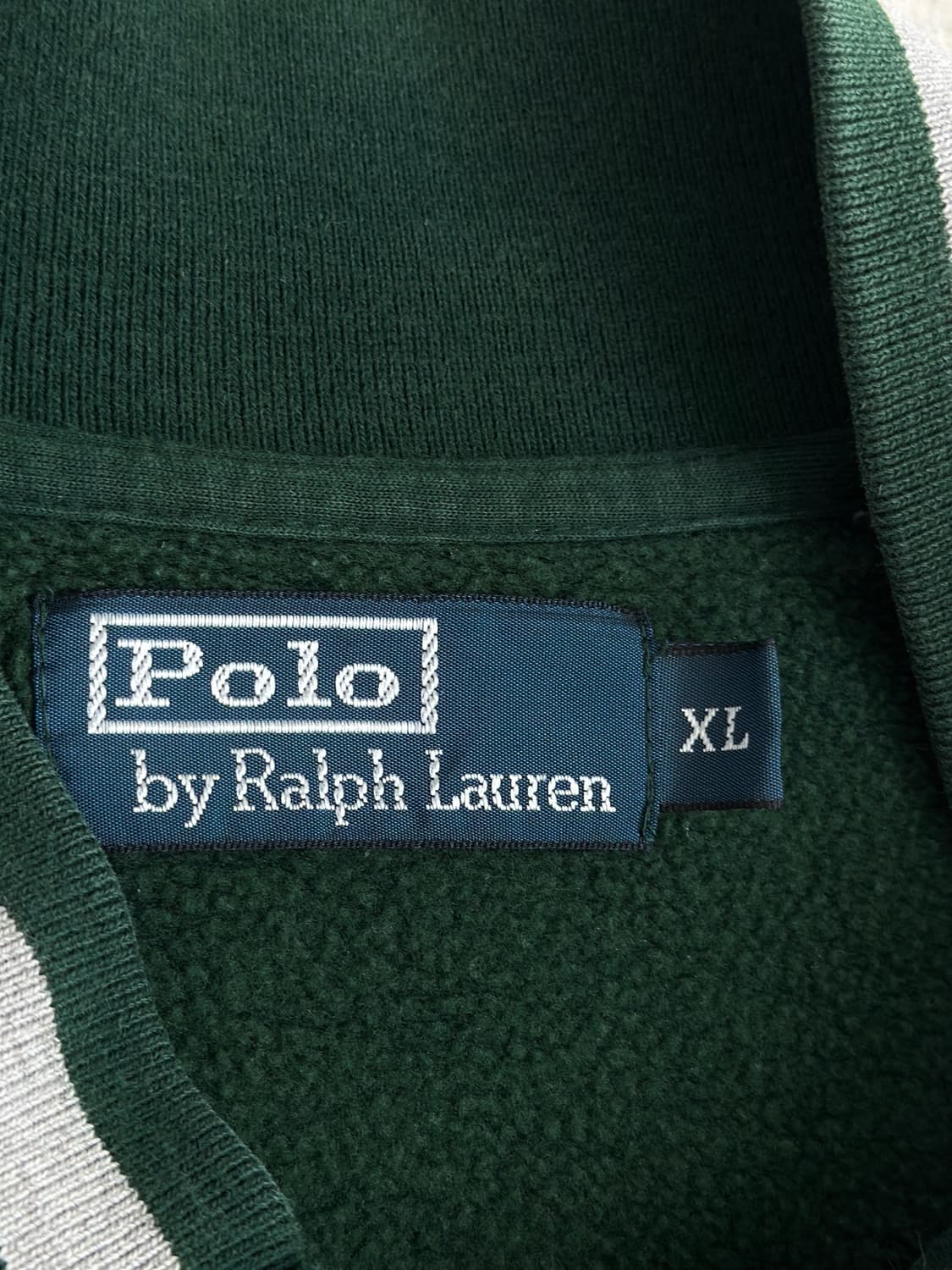 폴로 랄프로렌 그레이/딥그린 스웻 바시티 집업  상품이미지5