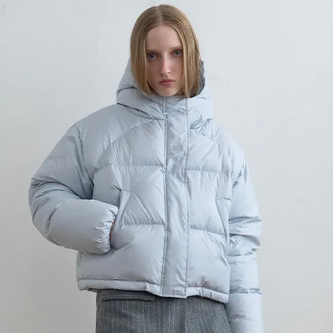 kijun 기준 Arc Puffer Jacket Silver Blue S 상품이미지3