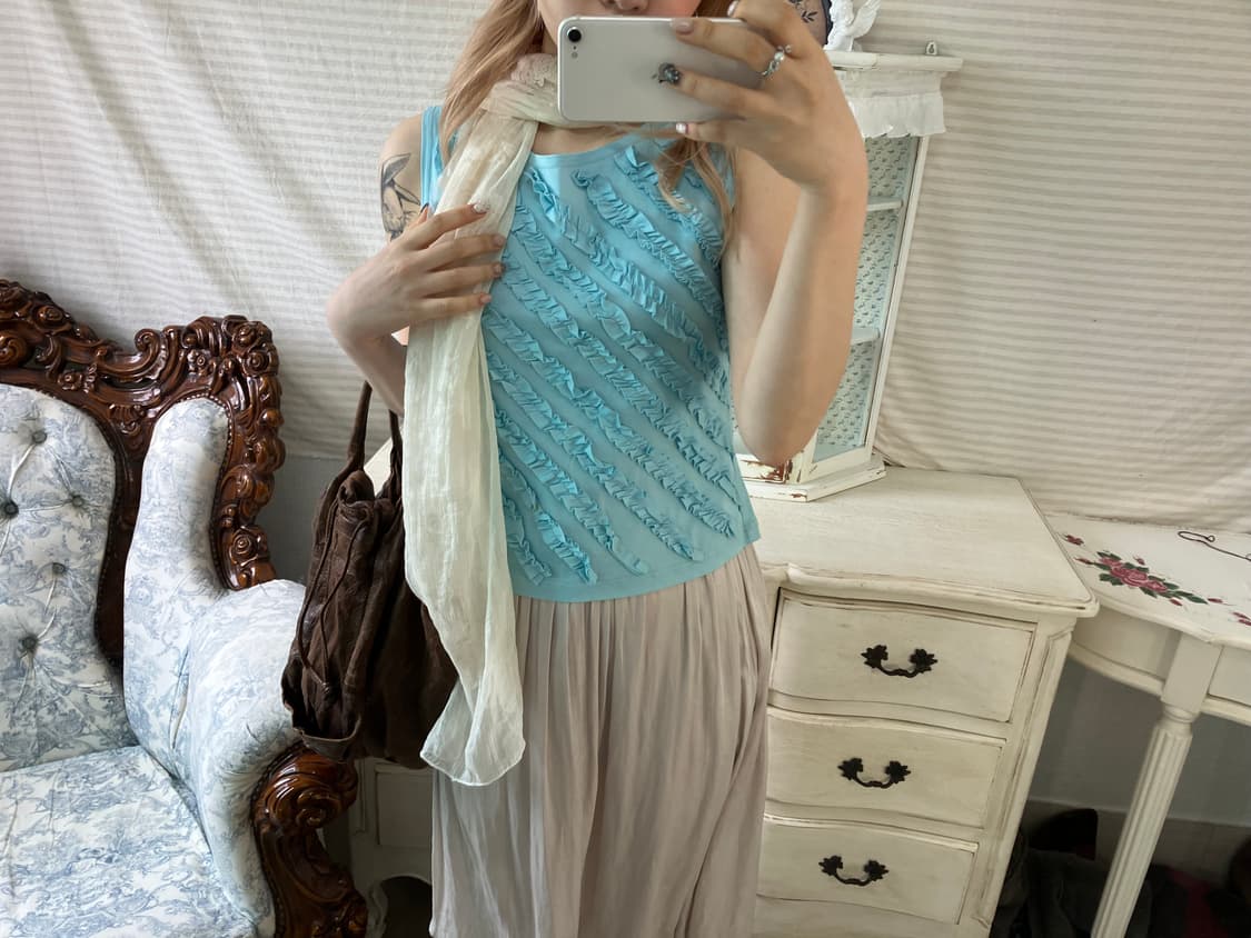 빈티지 민트 프릴 나시 상품이미지2