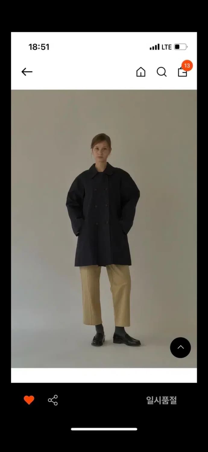 리볼드 하프코트 네이비(double half BBY(navy) 상품이미지1
