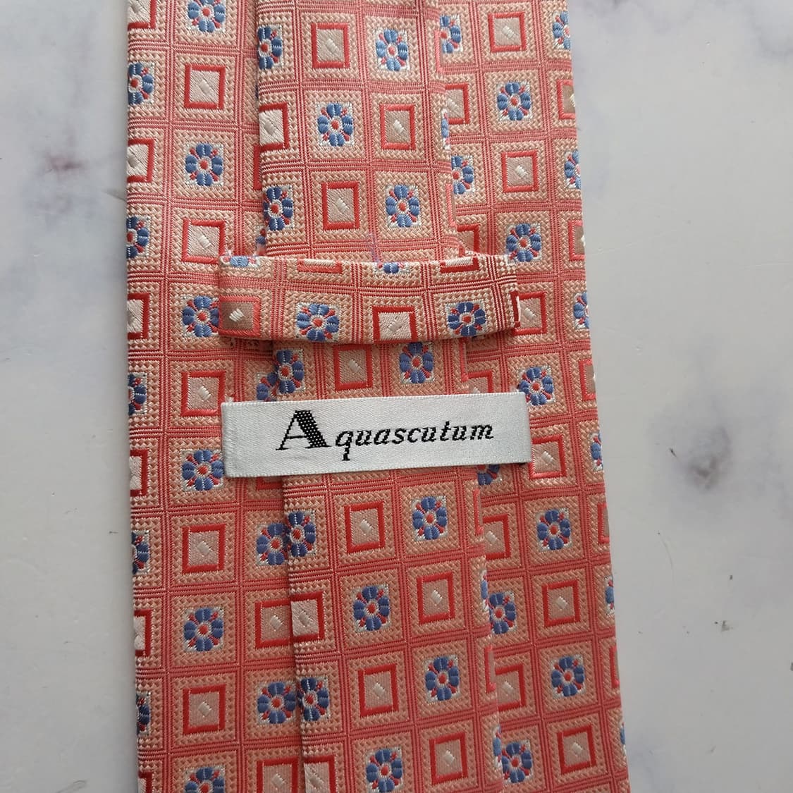 아쿠아스큐텀 넥타이 핑크 패턴 9.5cm A+등급 A1980
 상품이미지9