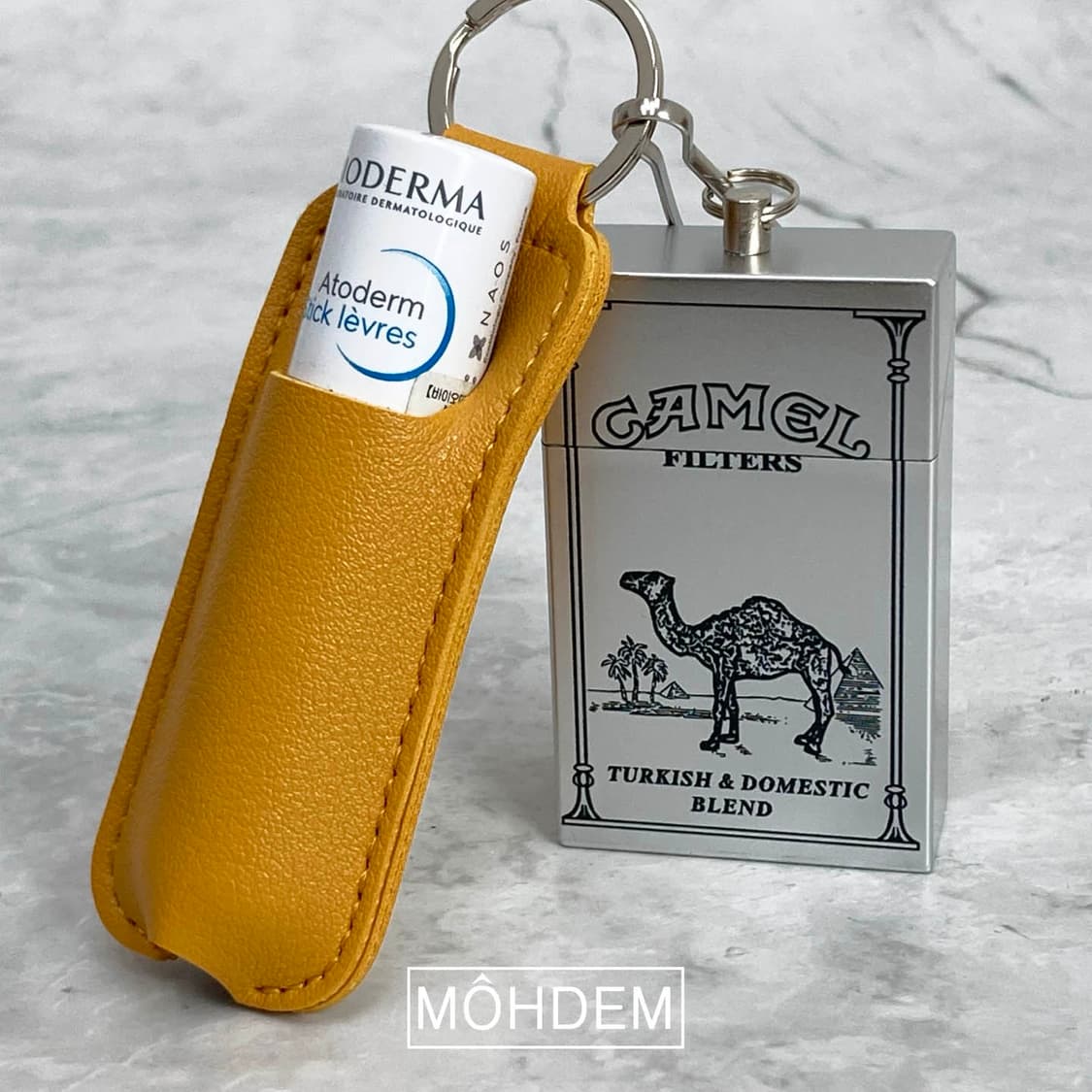 [Unsex] 립밤 가죽케이스 카멜 키링 열쇠고리 상품이미지3