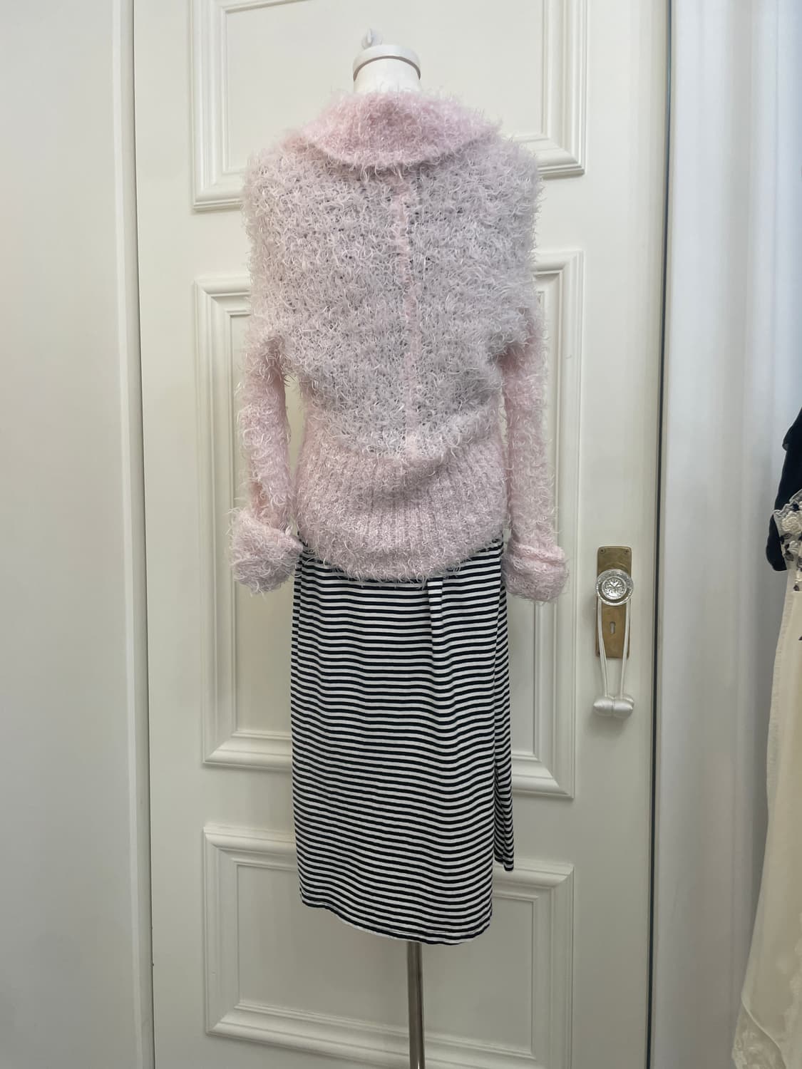 black&white stripe side slit cotton opc 상품이미지10