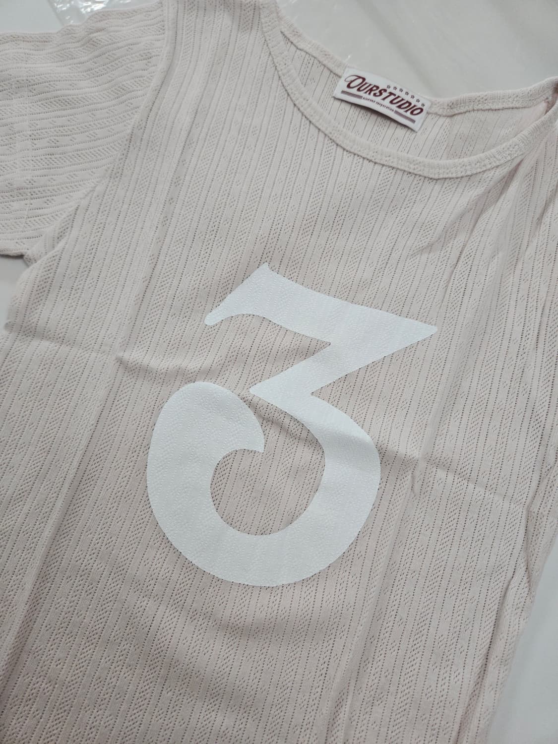 [새상품] 자카드 골지 숫자 반팔티셔츠 상품이미지9