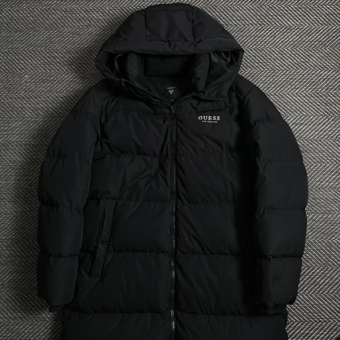 게스 덕다운 후드 롱패딩 블랙y 4503 상품이미지2