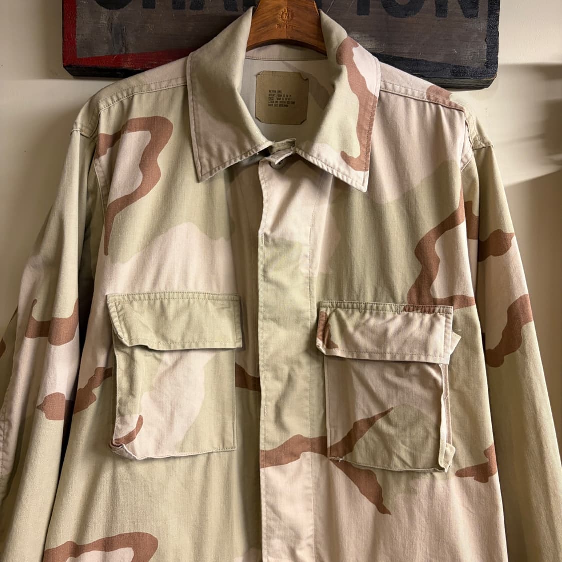 90s 미군 오리지널 사막3색 BDU 셔츠 M-L 사이즈 상품이미지2