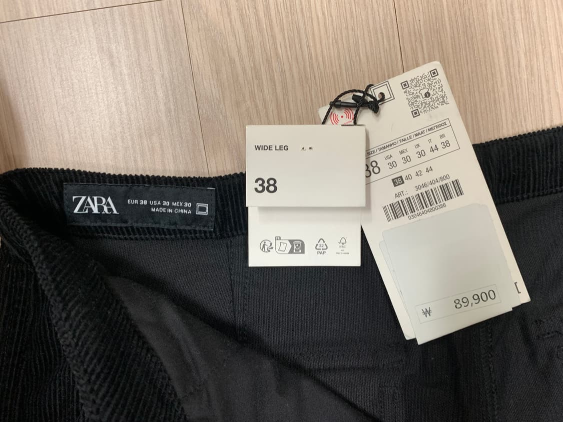 자라 코듀로이 유틸리티 카코 팬츠 블랙 상품이미지10