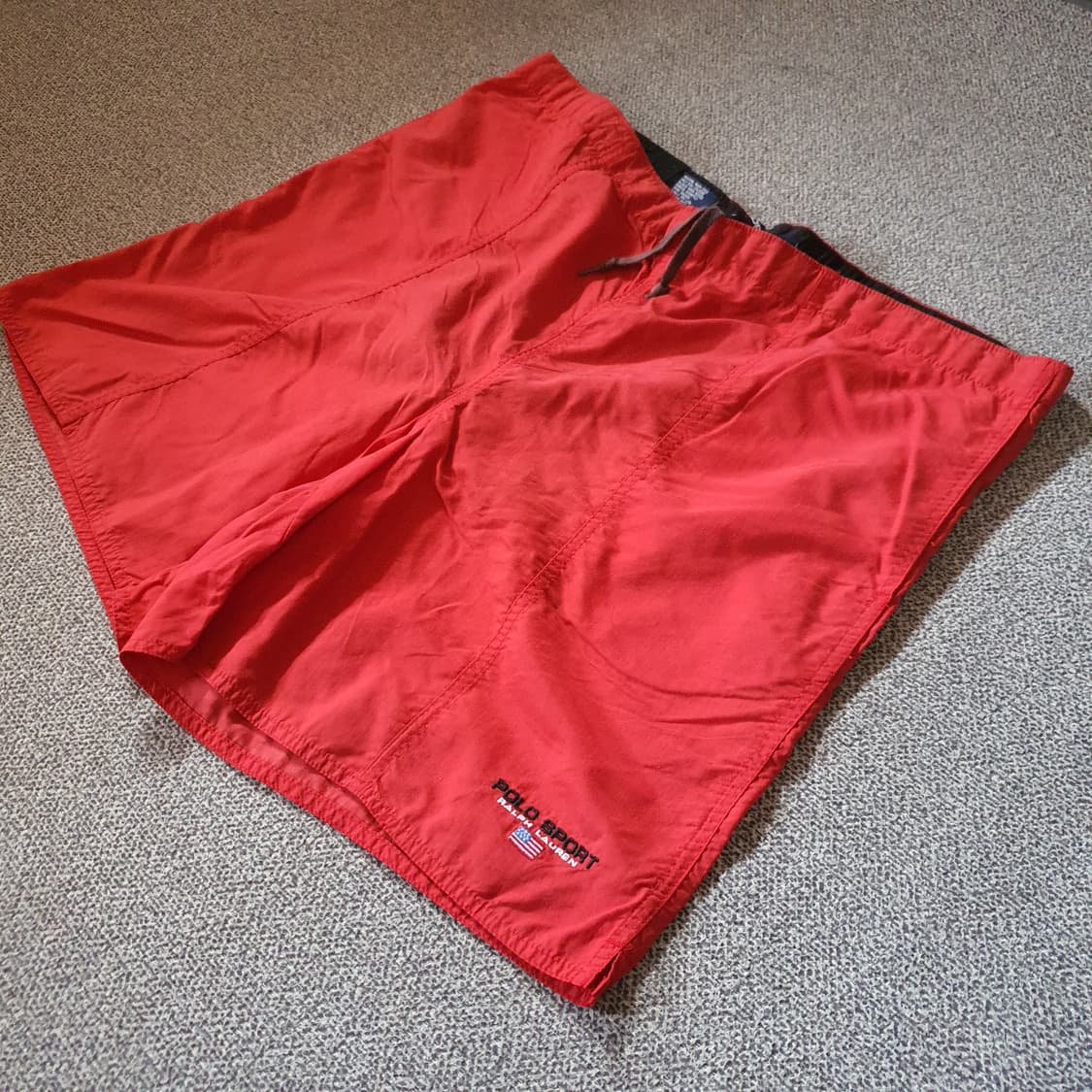 90s 폴로 스포츠 레드색 스윔 쇼츠 상품이미지2