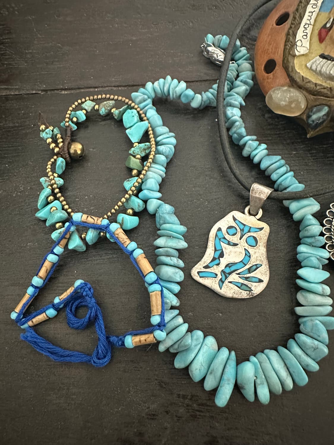 Turquoise owl 925silver neckla 상품이미지4