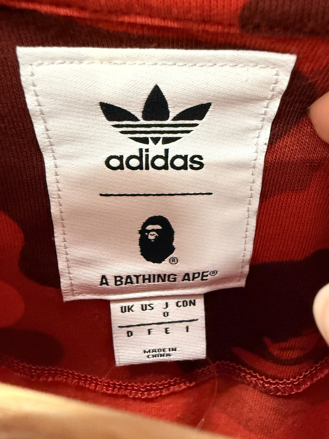 아디다스X베이프 빨간색 반팔 상품이미지6