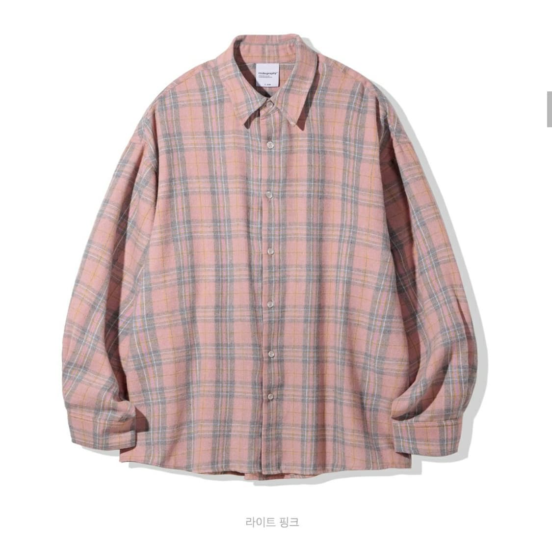 코드그라피 90S VTG THE NERD 오버핏 체크셔츠 라이트 핑크 상품이미지1