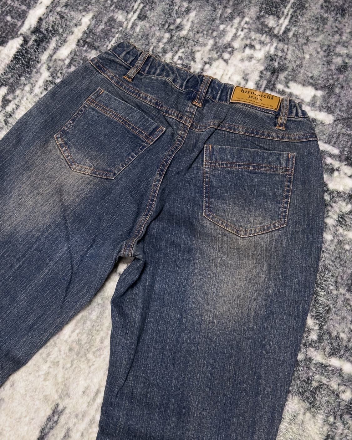 {UNKNOWN} Red Embroidered Flare Jeans    상품이미지5
