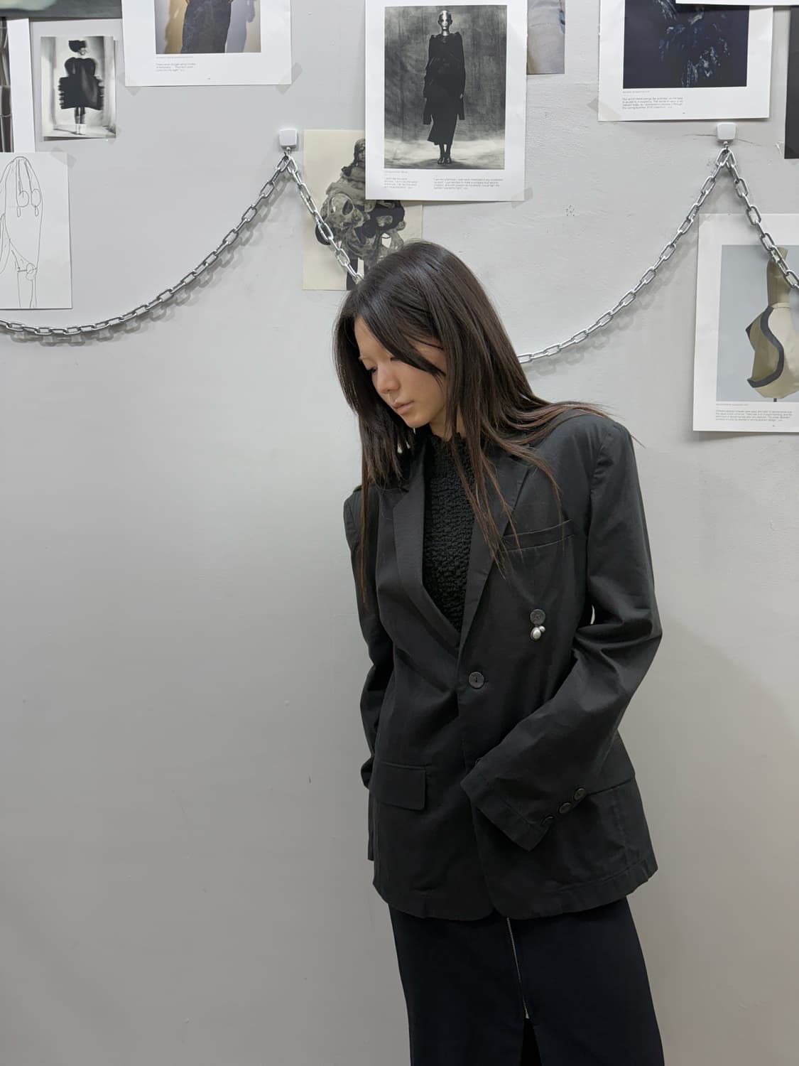 혜인서 블랙 시드 참 블레이저 상품이미지4