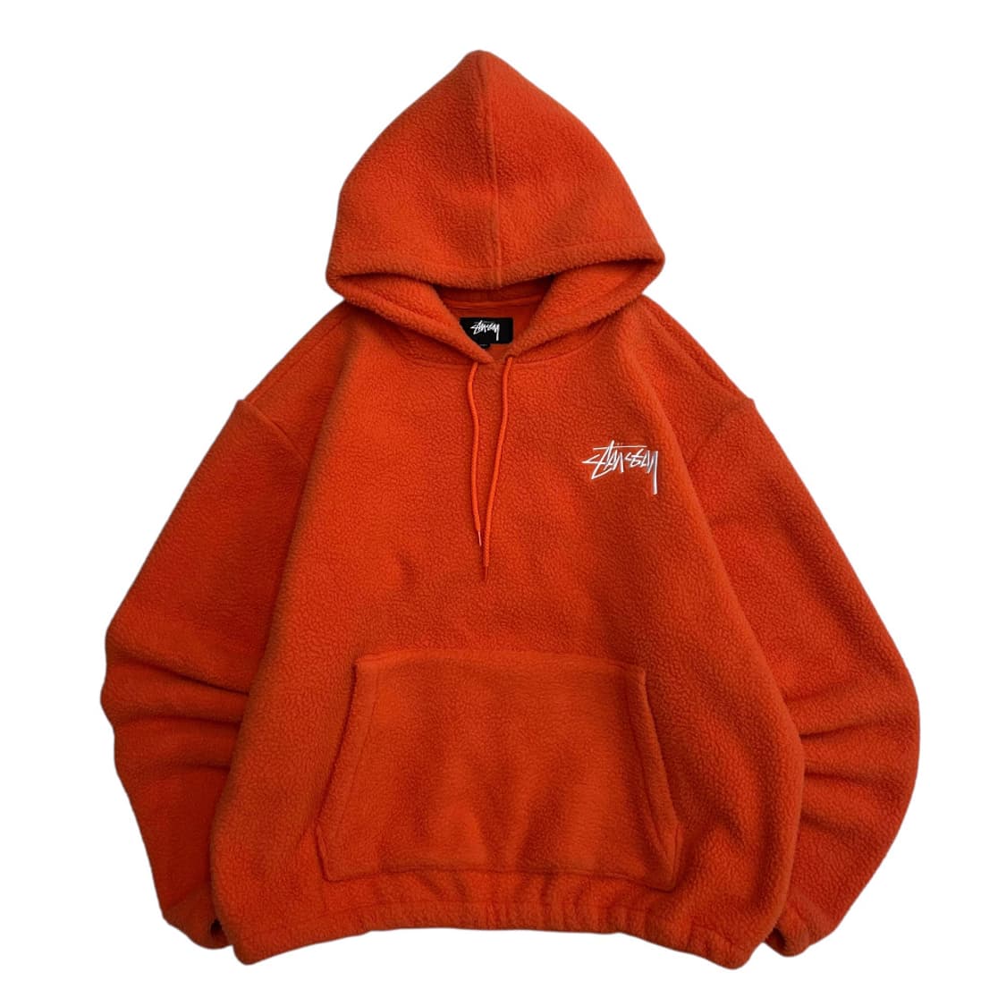 스투시 자수로고 오렌지 뽀글이 후디 L 상품이미지2