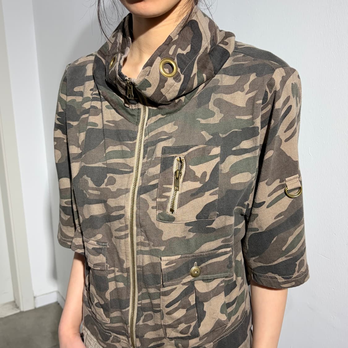 H.c.m.ii 카모 케이프 반팔자켓 상품이미지2