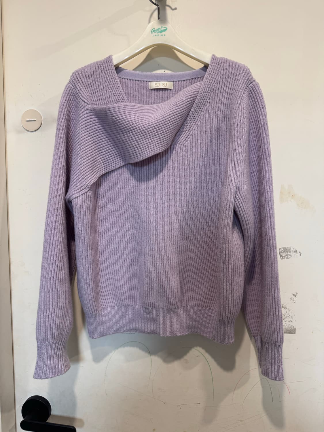 sjsj 울 레이어 리브 니트 탑 상품이미지2