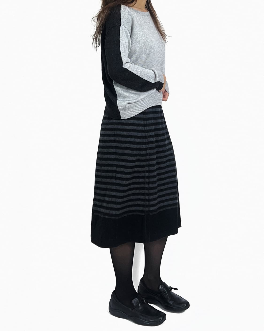 ICB two-tone knit 상품이미지5