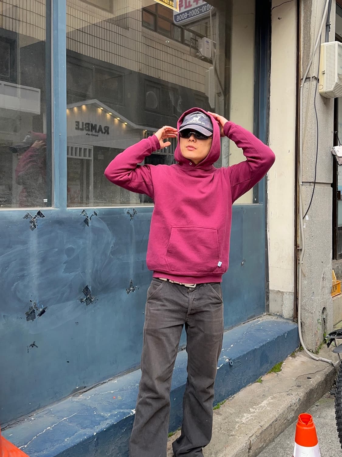 90’s Discus Athletic wine plain hood 상품이미지2