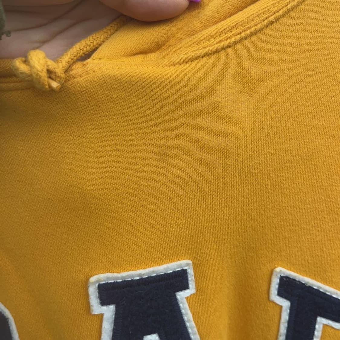 갭 올드스쿨 Y2K 빅로고 머스타드 후드티 L C07058 상품이미지7