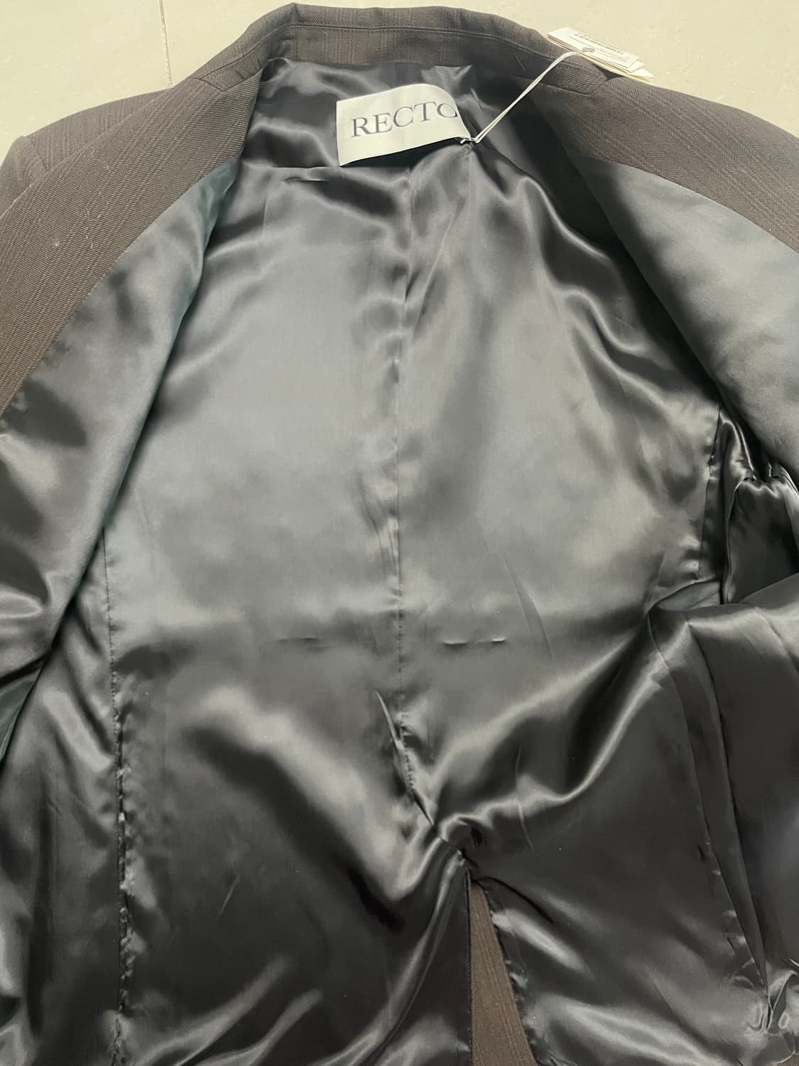 렉토 빈티지 스트라이프 버진 울 블레이저 브라운 상품이미지7