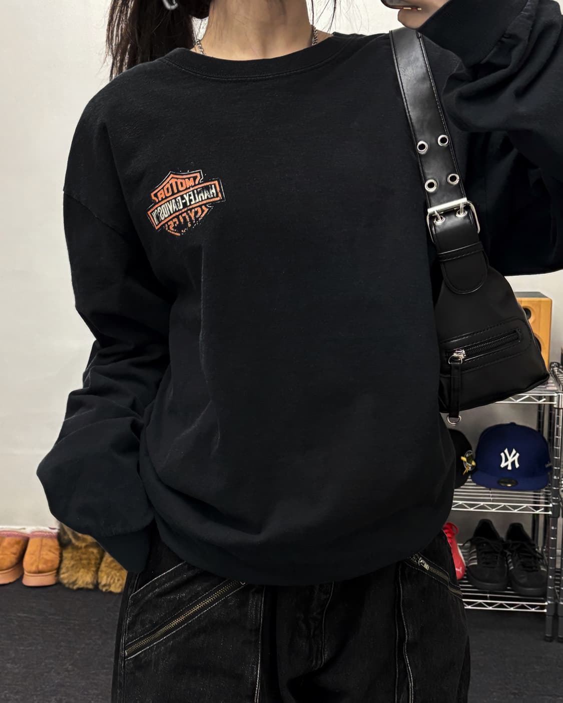 할리데이비슨 바쉴드 로고 롱슬리브 티셔츠 상품이미지1