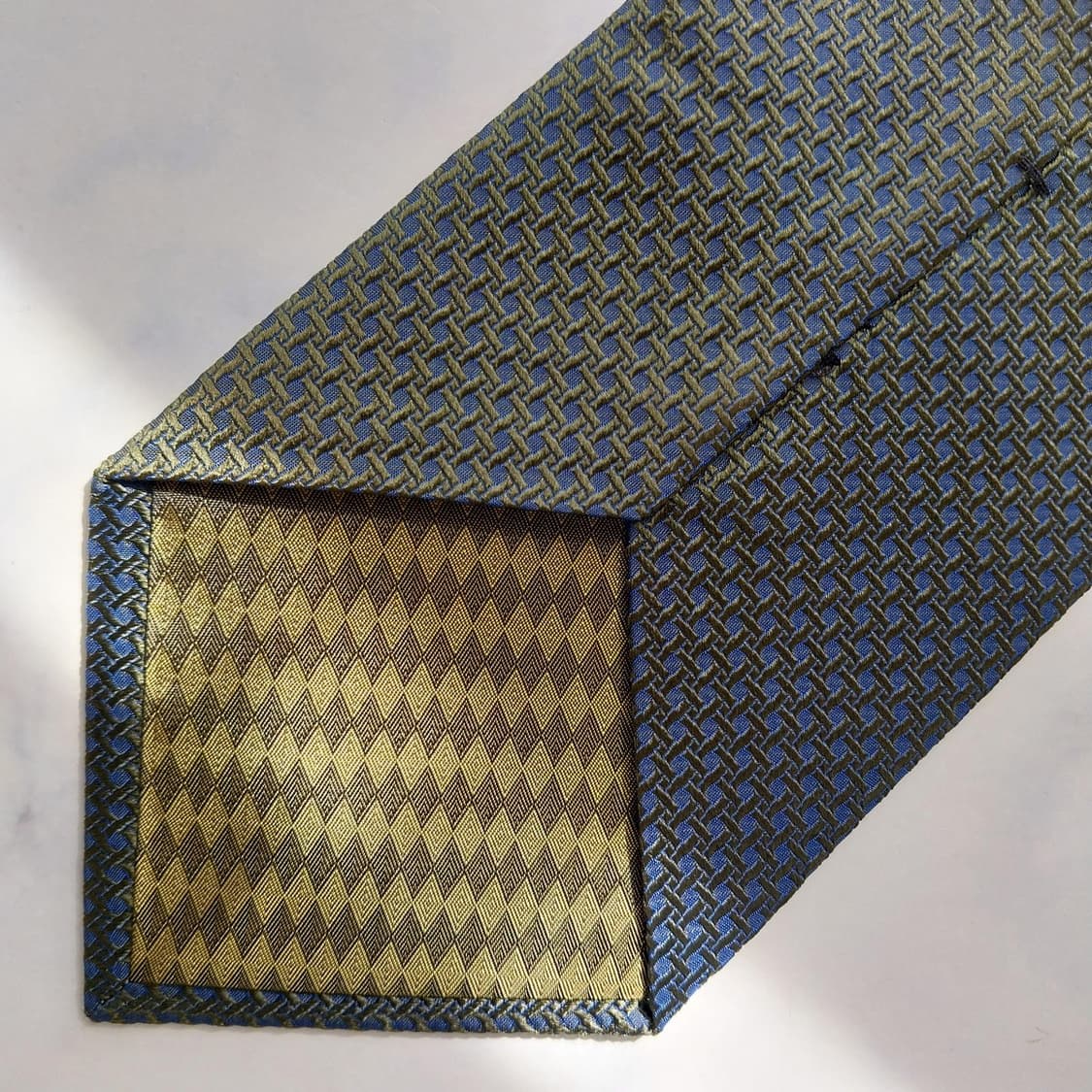 BALMAIN 발망 실크 다크그린 패턴 넥타이 10cm A등급 K2352 상품이미지8