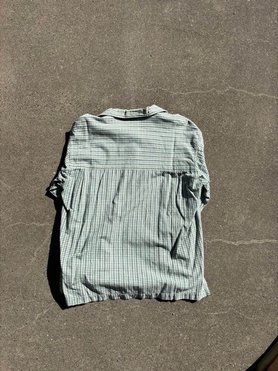 90s 비치 스케이트보드 그린 체크 셔츠 상품이미지4
