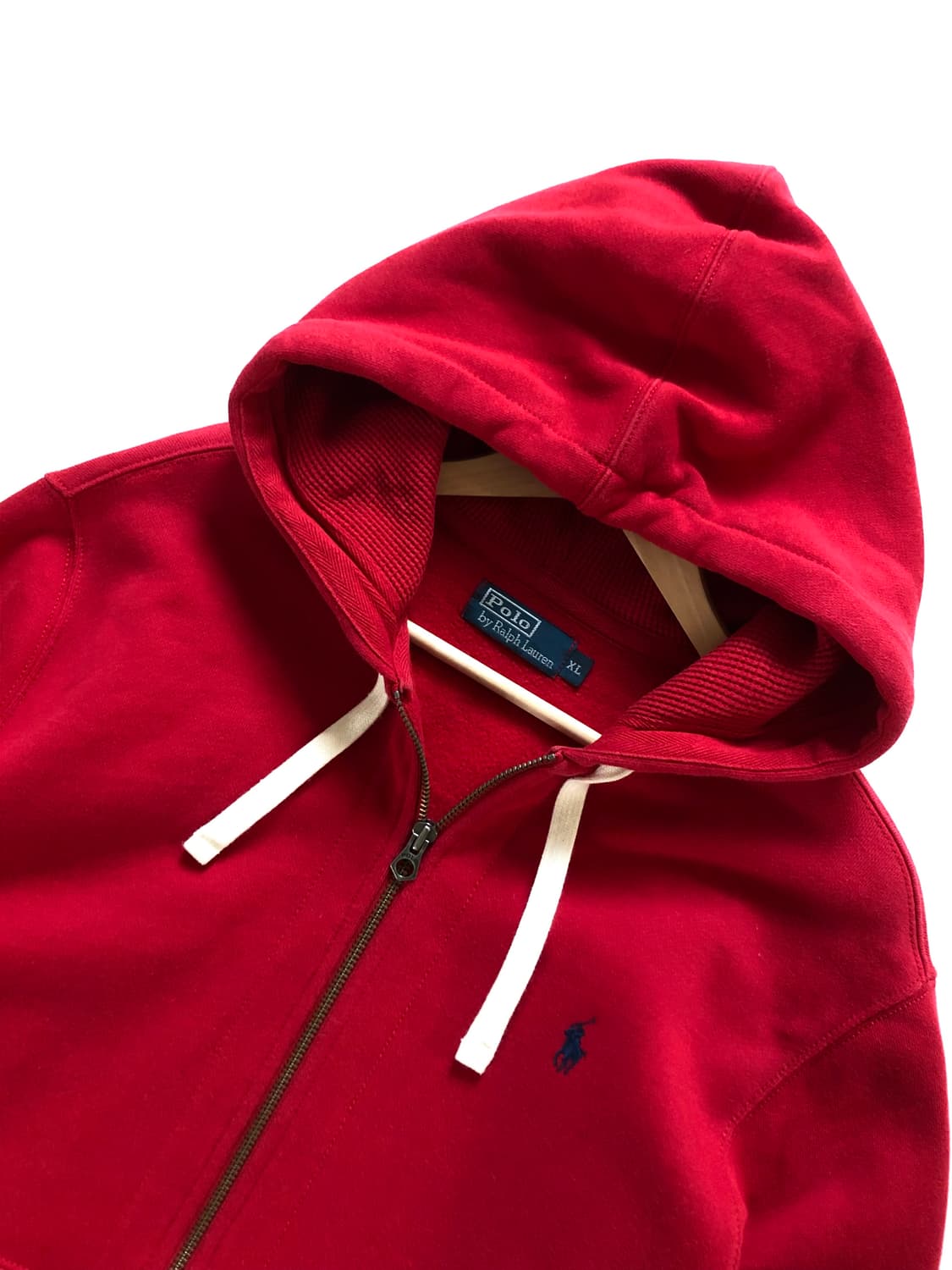 Polo 폴로 랄프로렌 레드 컬러 써멀 후드집업 상품이미지4