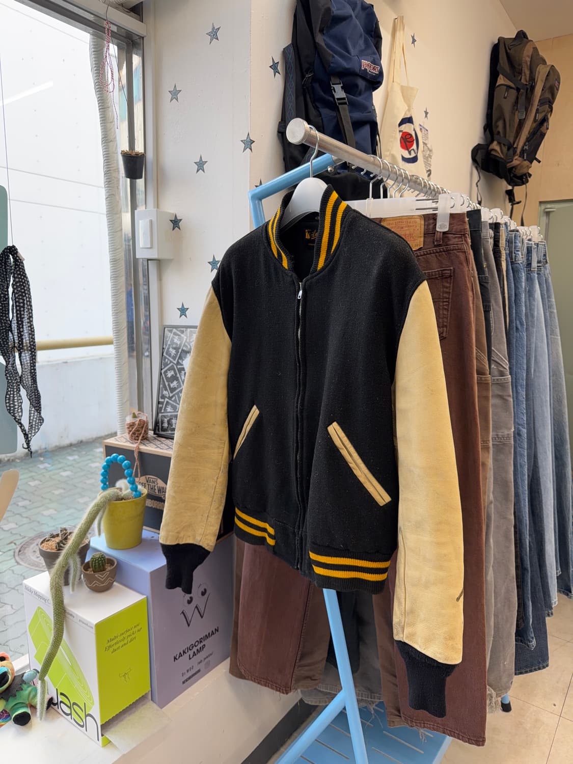 vtg wool leather varsity jacket 상품이미지3