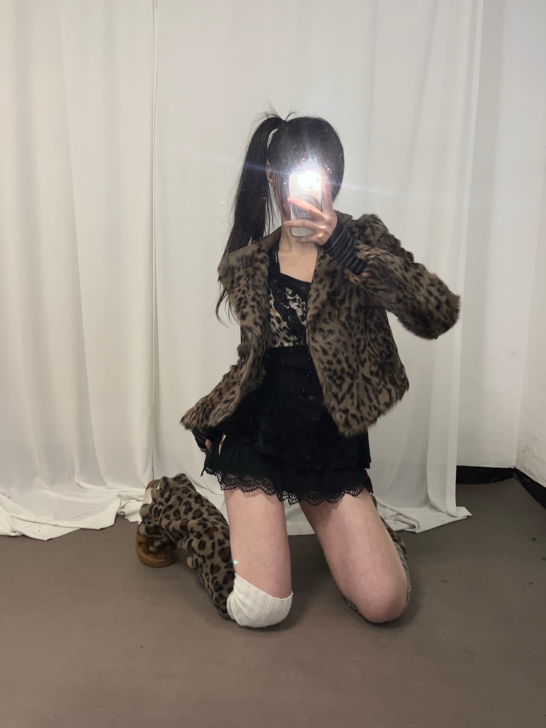 오네걀 레오파드 래빗퍼 자켓 상품이미지2